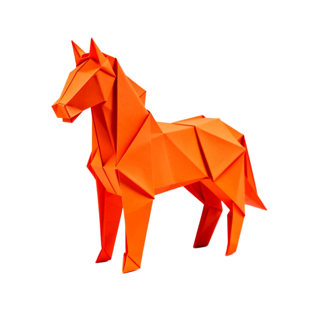 Origami equine science sculpture