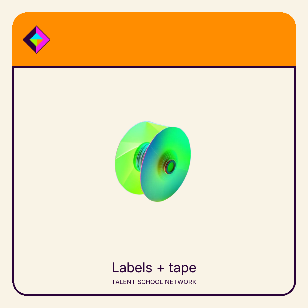 Labels and tape — flat-vector supply illustration