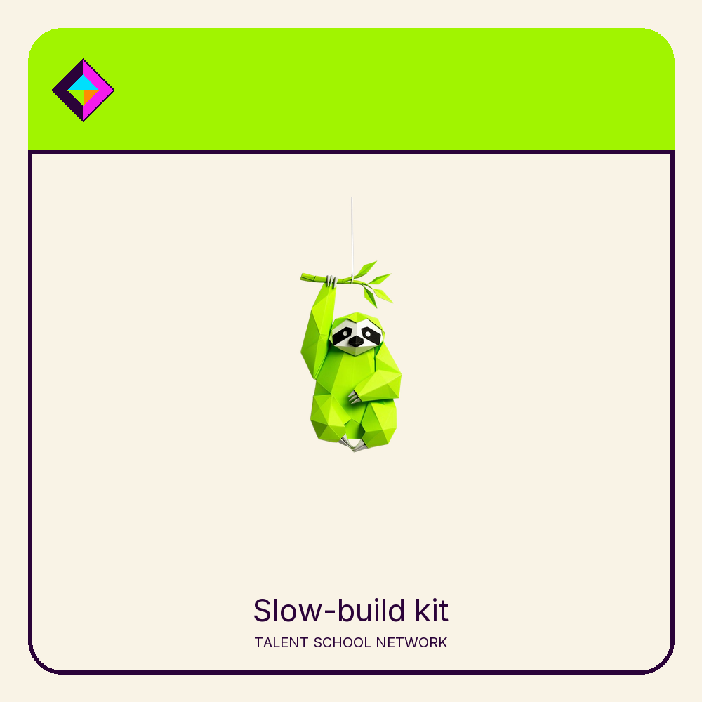 Slow-build kit — flat-vector supply illustration